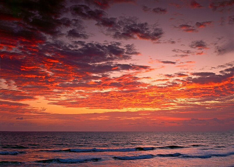 Ocean at Sunset — Clouds