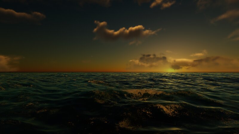 Ocean at Sunset — Dark Blue, Dramatic