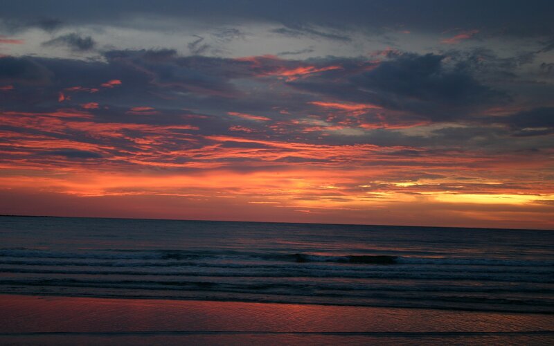 Ocean at Sunset — Orange, Dark Blue