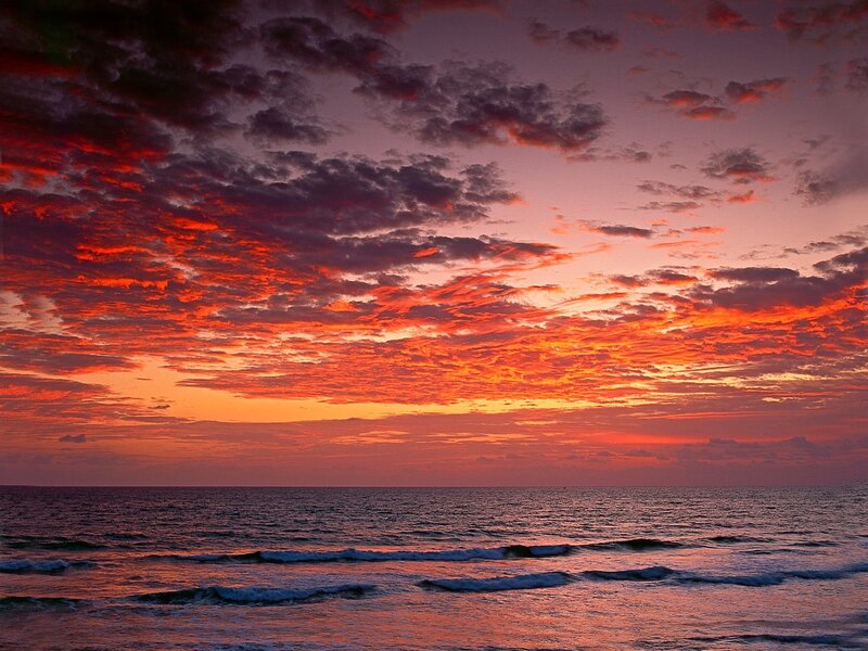 Ocean at Sunset — Orange, Purple
