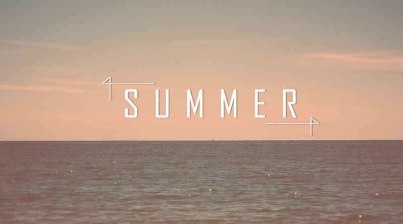 Ocean at Sunset — Orange, Serene, Photograph, Sky, Text