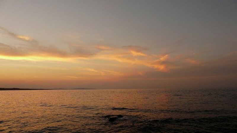Ocean at Sunset — Orange, Serene
