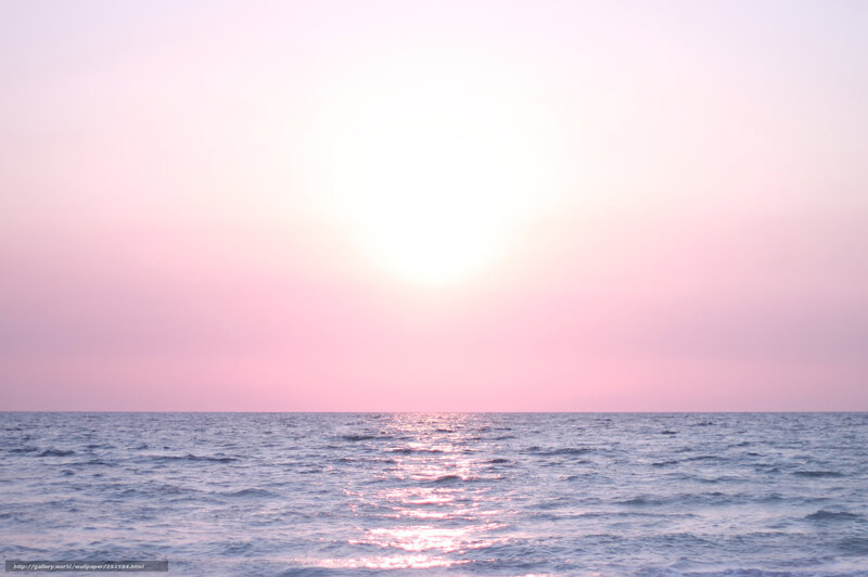 Ocean at Sunset — Pink, Serene, Photograph, Sun