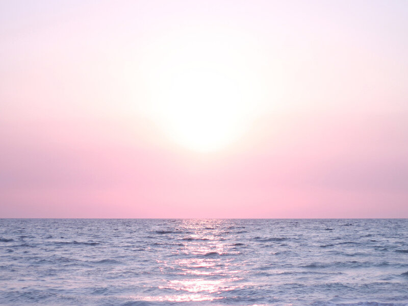 Ocean at Sunset — Pink, Serene, Photograph