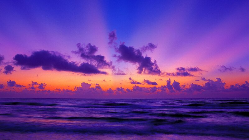 Ocean at Sunset — Purple, Dramatic