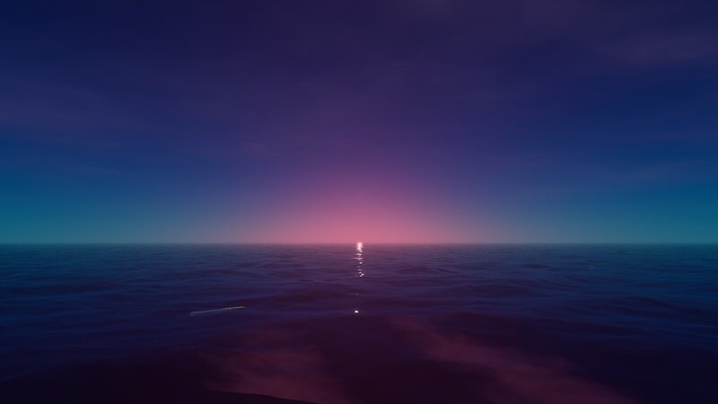 Ocean at Sunset — Purple, Serene, 3d Render