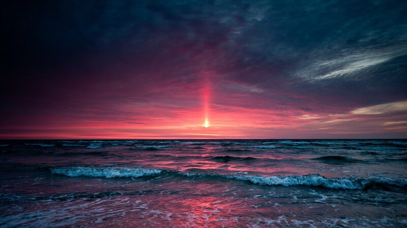 Ocean at Sunset — Sun
