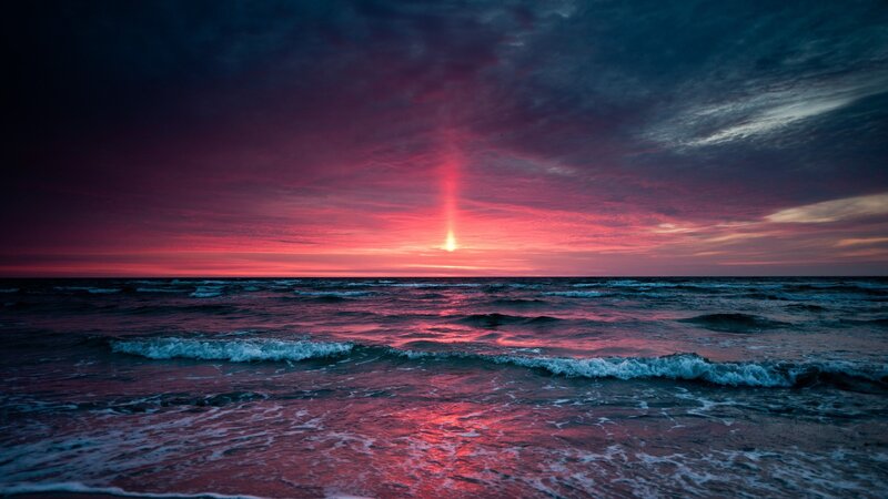 Ocean at Sunset — Waves