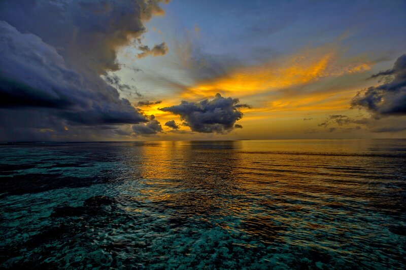 Ocean at Sunset — Yellow, Dramatic