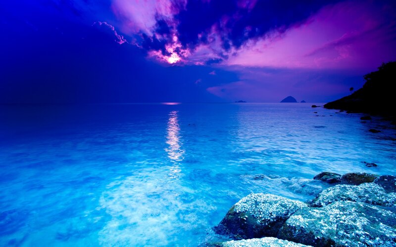 Ocean at Twilight — Blue, Dramatic, Sunset, Photograph
