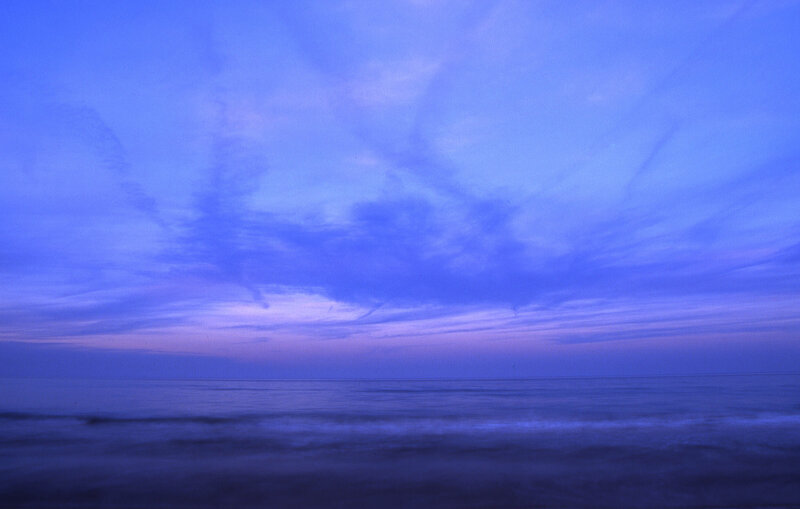Ocean at Twilight — Blue, Serene, Night, Photograph