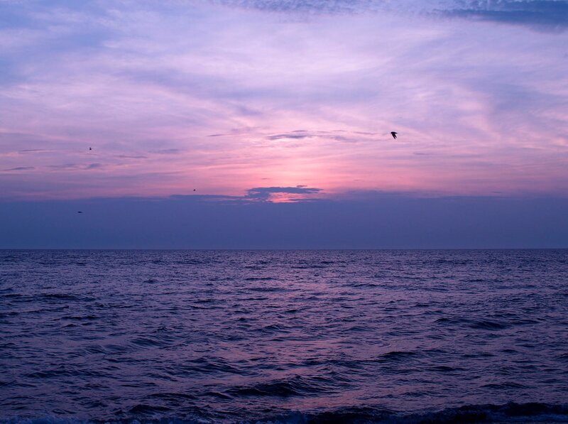 Ocean at Twilight — Purple, Serene, Sunset, Photograph