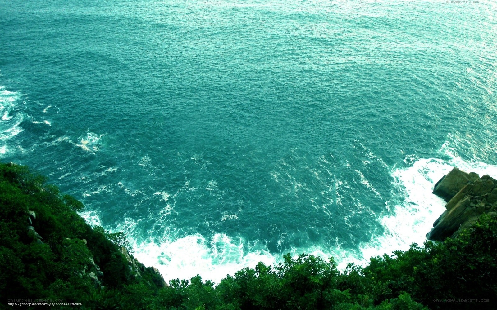 ocean from cliff view