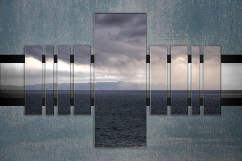 Ocean landscape with storm clouds