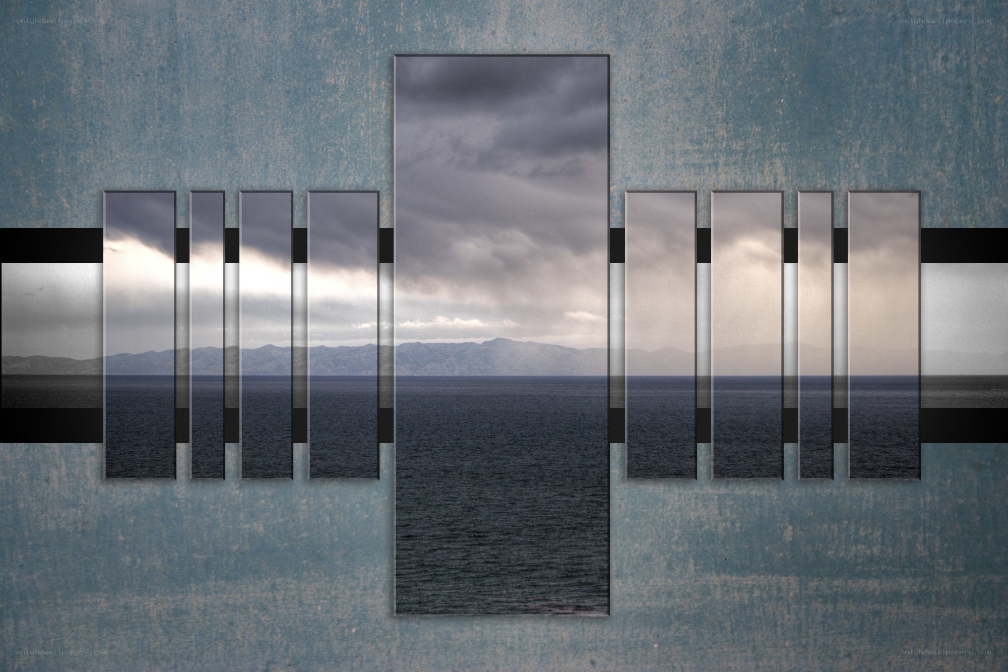 Ocean landscape with storm clouds