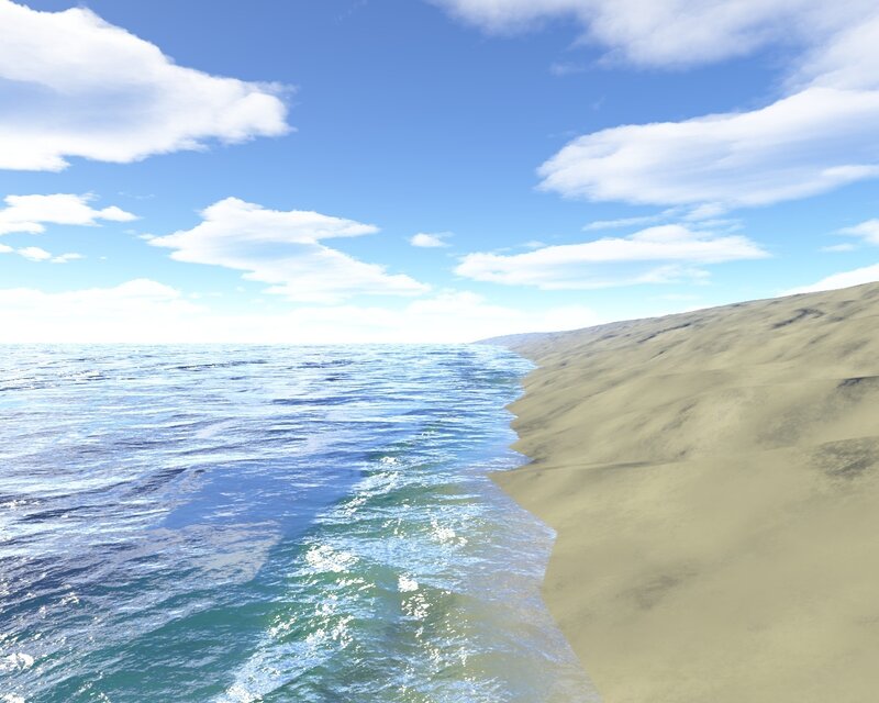 Ocean Meeting Sandy Shore