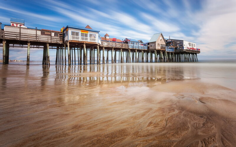 Ocean Pier with Buildings