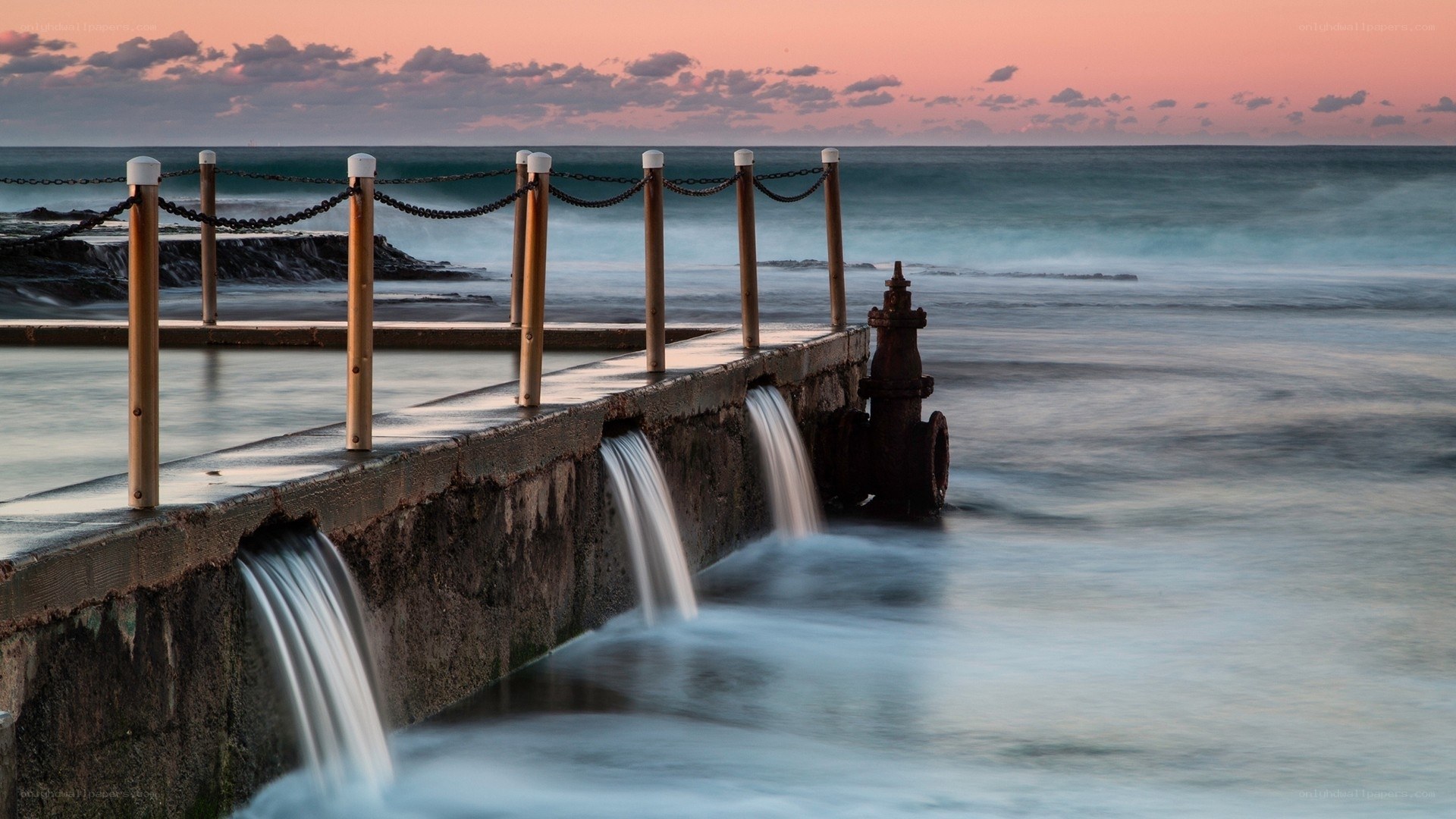 Ocean pool at sunset