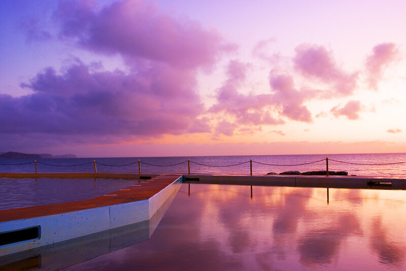 Ocean Pool at Sunset — Purple