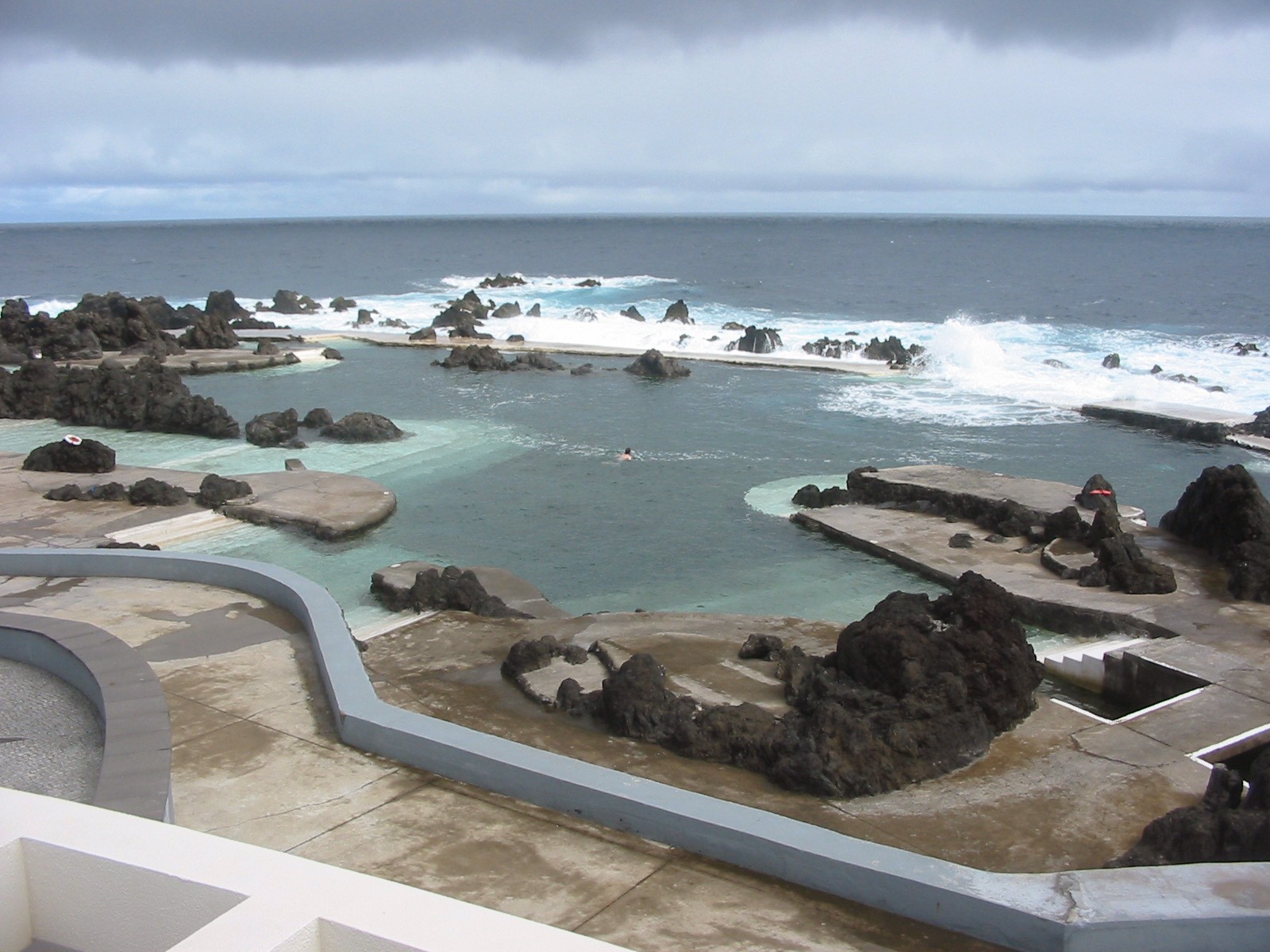 ocean pool with volcanic rocks