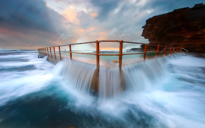 Ocean Pool with Waterfall