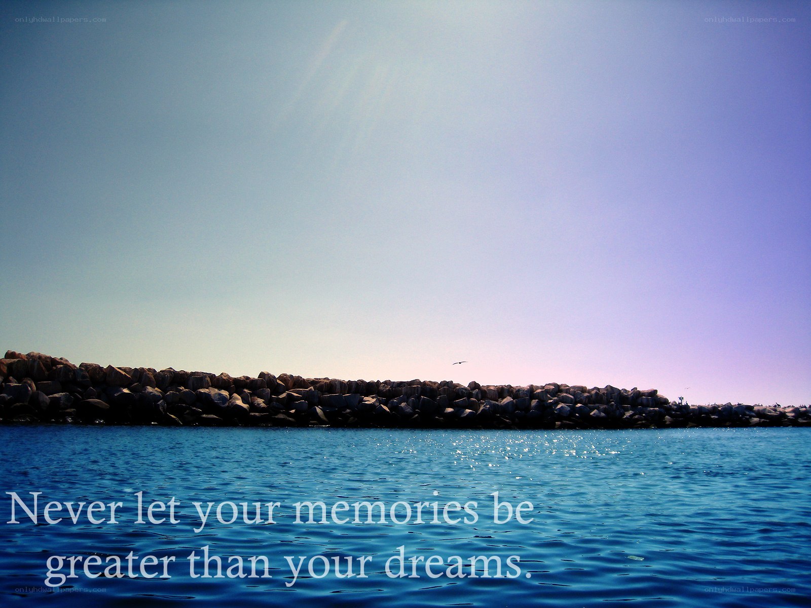 Ocean quote with rocks