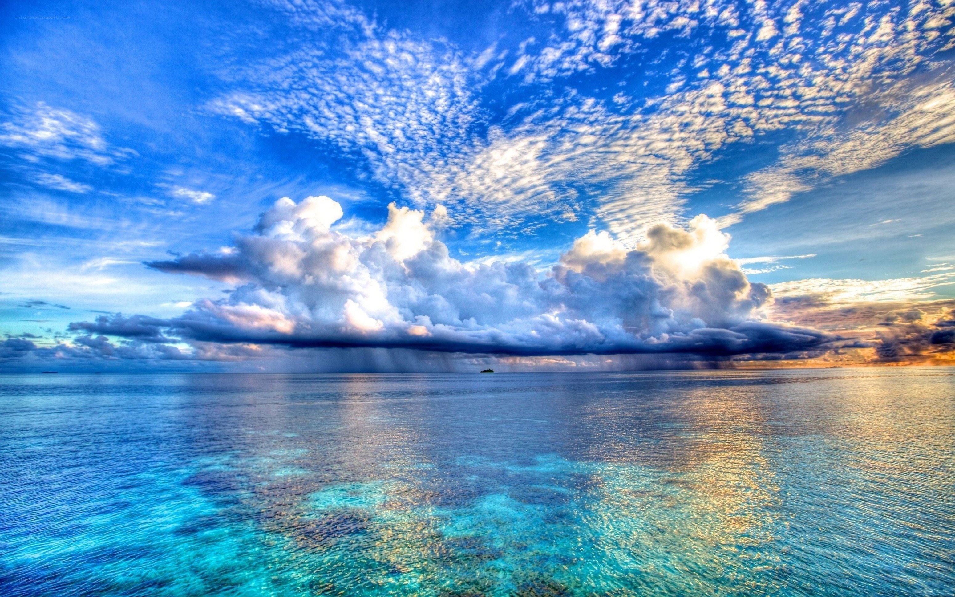 Ocean storm with dramatic clouds
