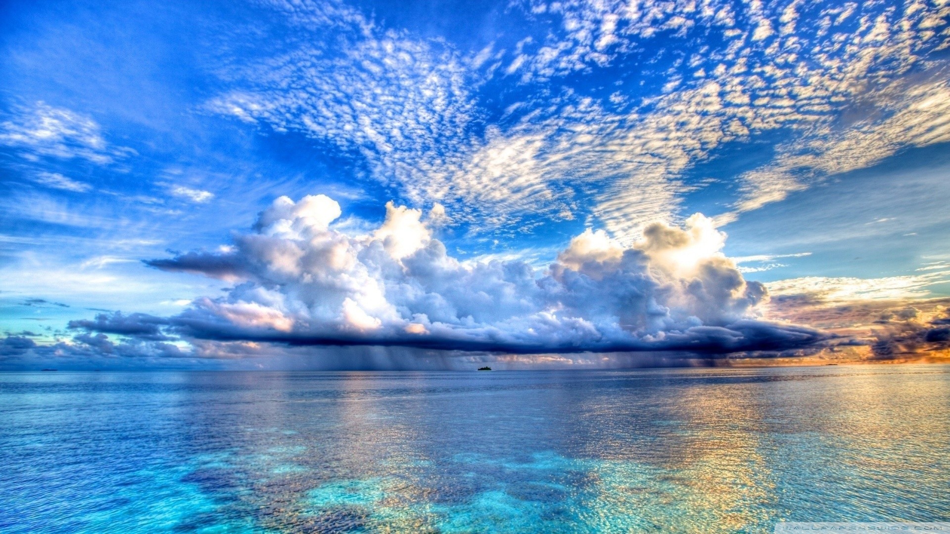 Ocean storm with dramatic clouds