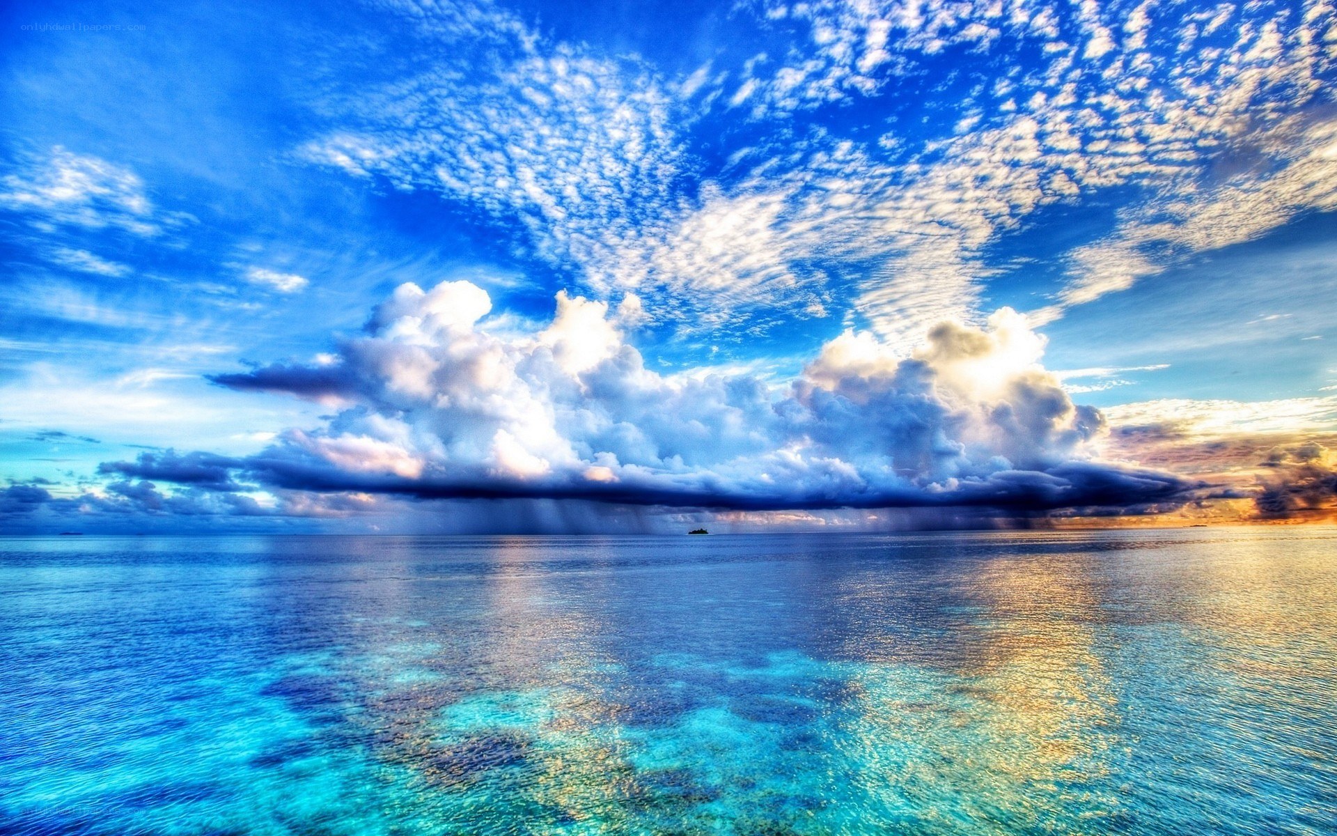 Ocean storm with dramatic clouds