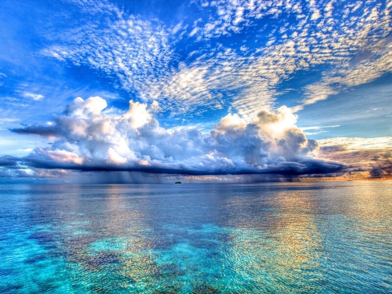 Ocean storm with dramatic clouds