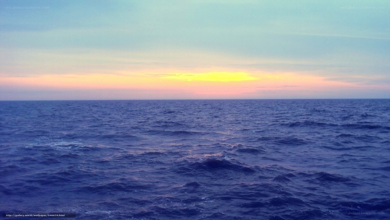 Ocean sunset at dusk