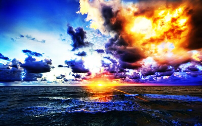 Ocean Sunset — Blue, Dramatic