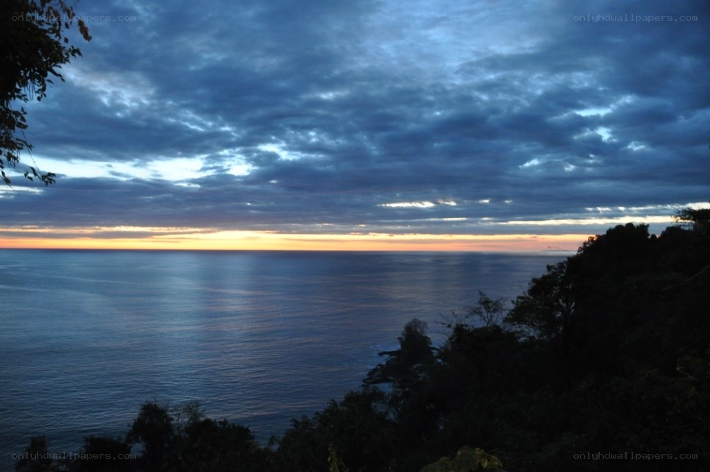 Ocean sunset from a cliff