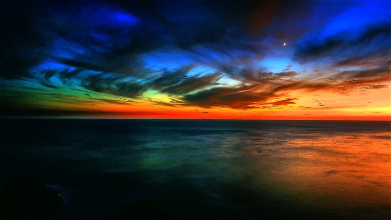 Ocean Sunset Sky — Blue