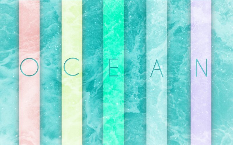 ocean text on colorful stripes