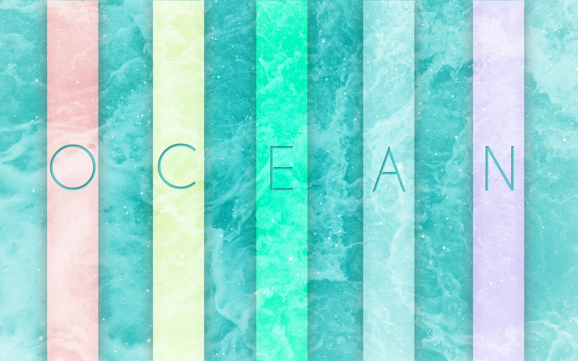 ocean text on colorful stripes