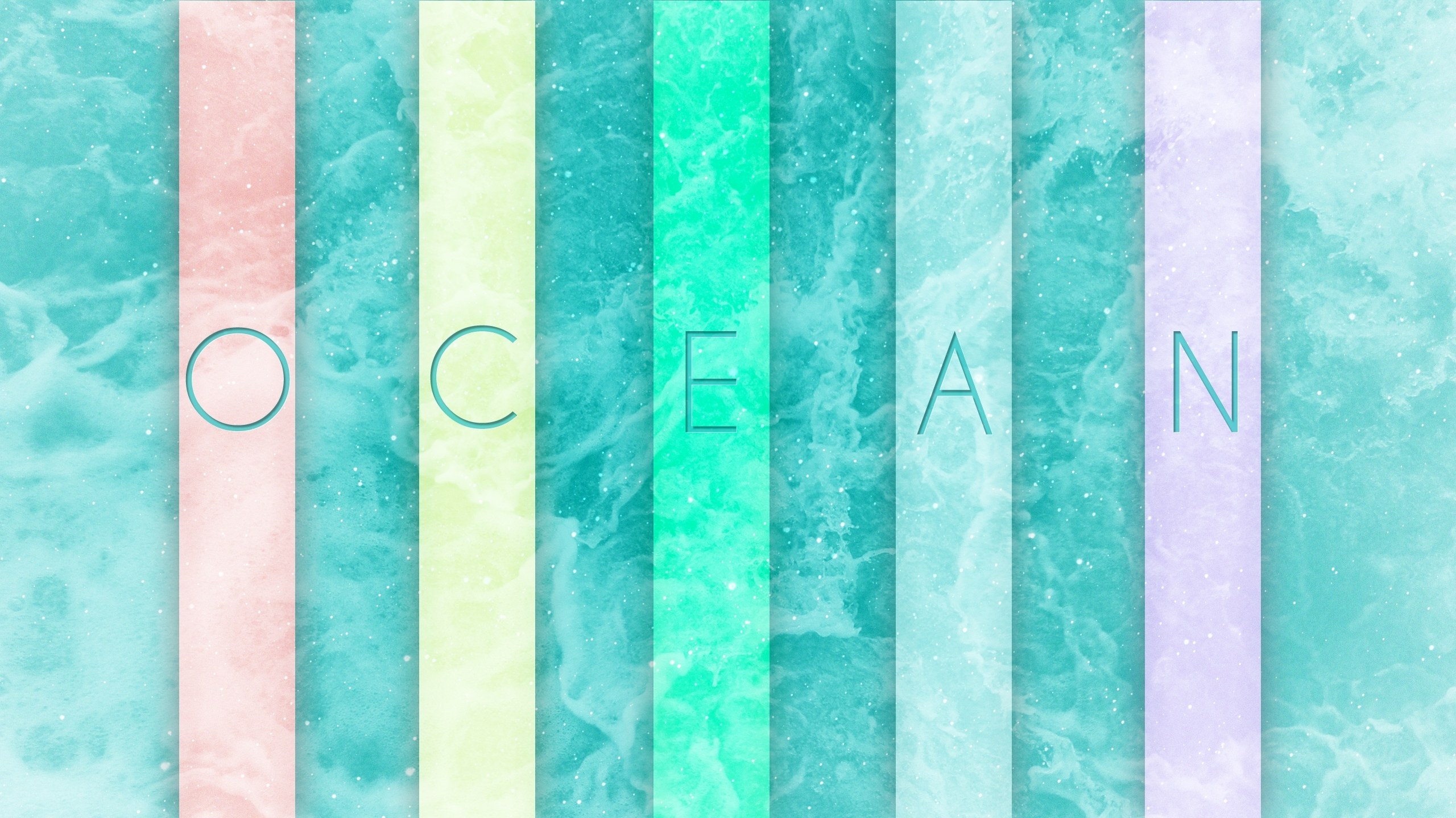 ocean text on colorful stripes
