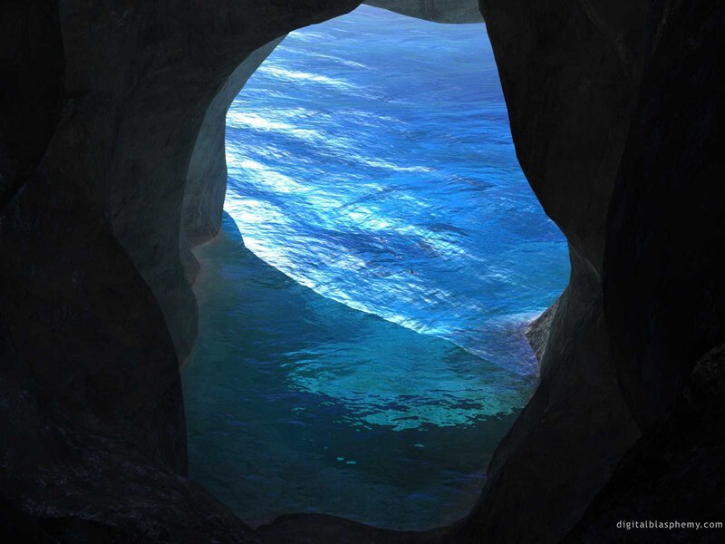 Ocean Through Cave Opening