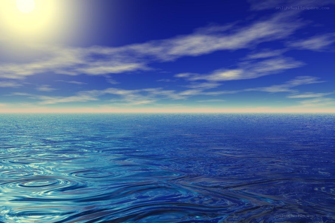Ocean under a sunny sky