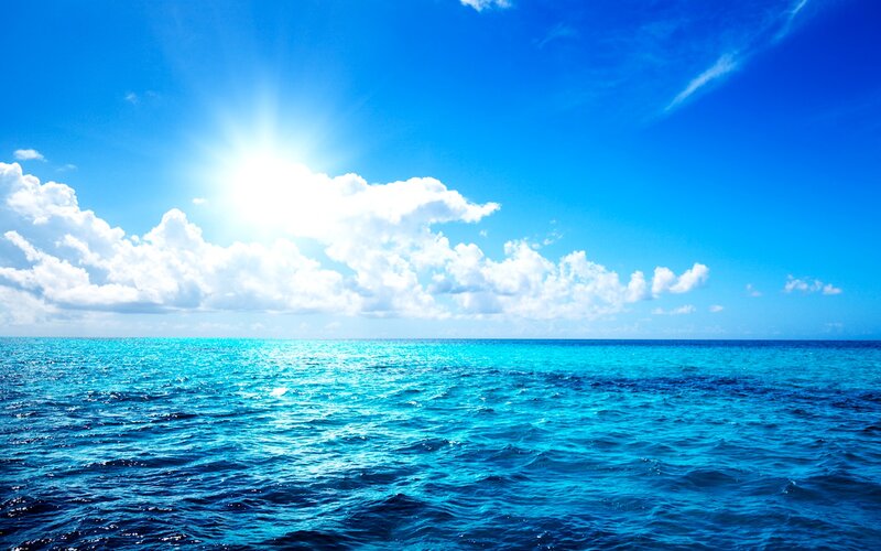Ocean under Bright Sun — Blue