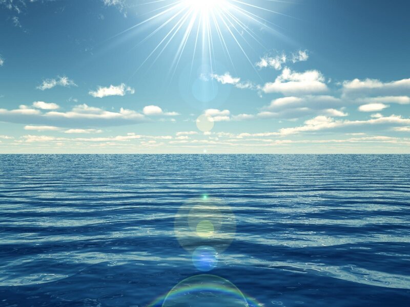 Ocean under Bright Sun