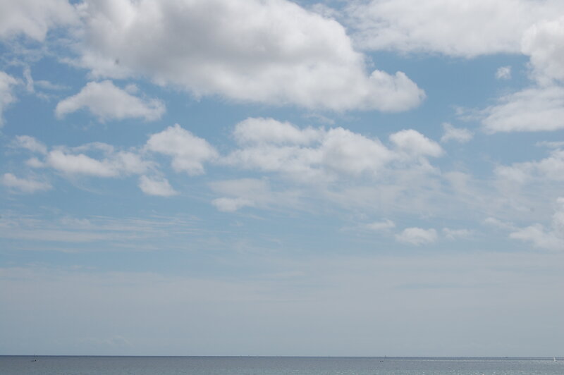 Ocean under Cloudy Sky — Blue, Calm