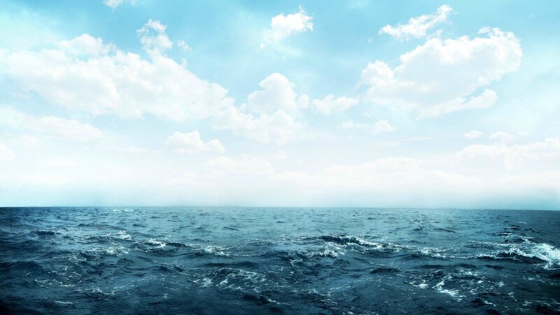 Ocean under Cloudy Sky — Blue, Serene, Afternoon, Photograph, Clouds, Waves
