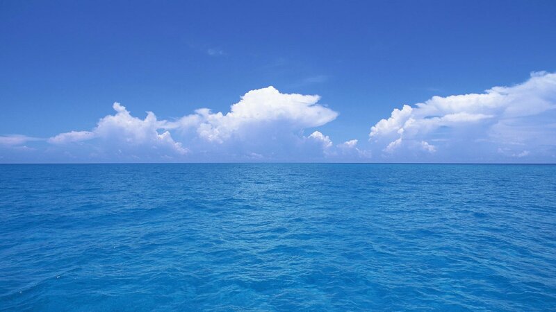 Ocean under Cloudy Sky — Blue, Serene, Afternoon, Photograph, Clouds, White