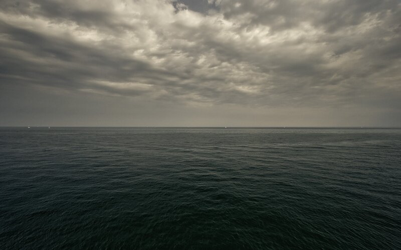 Ocean under Cloudy Sky — Gray, Dramatic