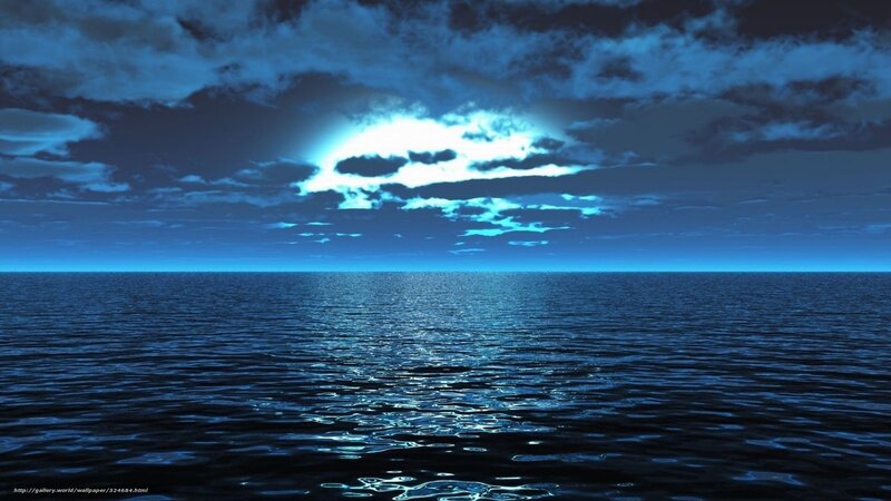 Ocean under Moonlight — Blue
