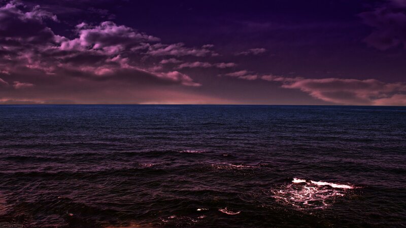 Ocean under Purple Sky