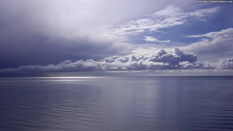 Ocean under Storm Clouds — Blue, Dramatic
