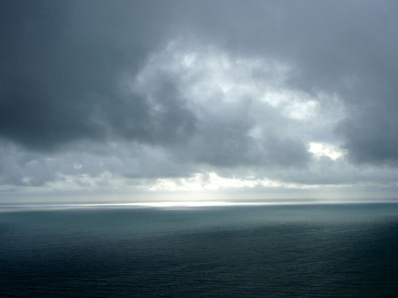 Ocean under Storm Clouds — Gray, Dramatic