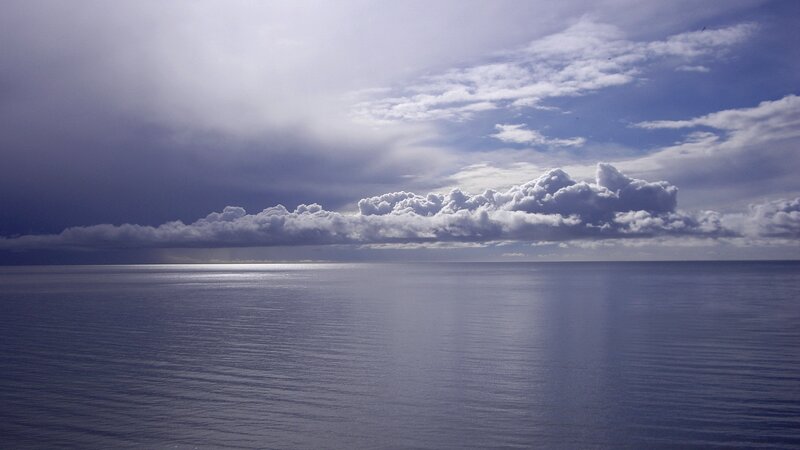 Ocean under stormy sky